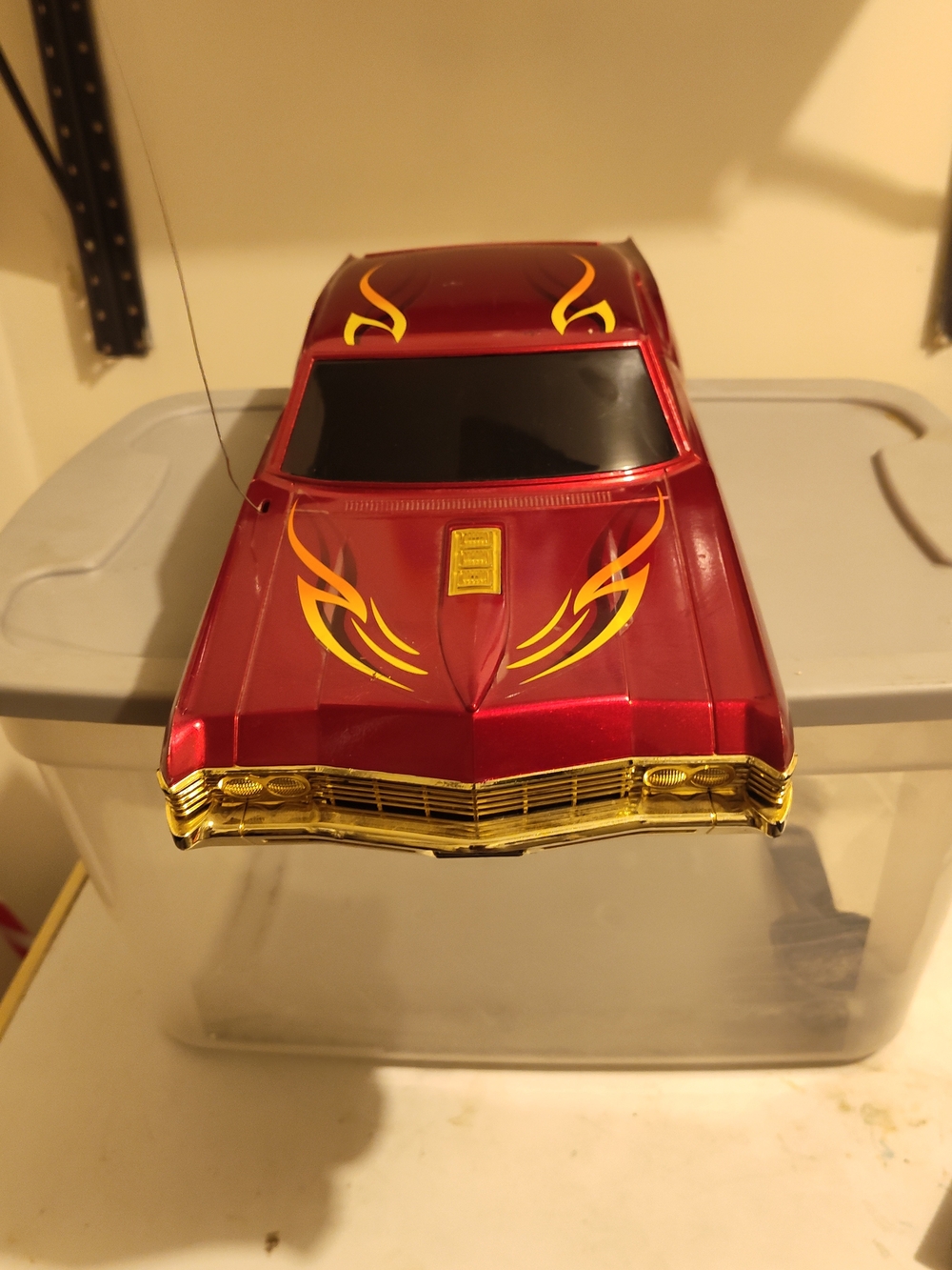 Vintage Radio Shack Red and Gold Remote Control Toy Car Body Shell